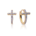 Diamonfire Pave Cross Hoop Earrings