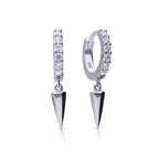 Diamonfire Pave Hoop Earrings with Spike Charm