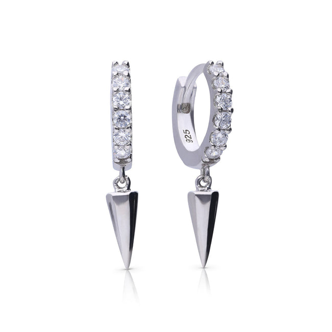 Diamonfire Pave Hoop Earrings with Spike Charm