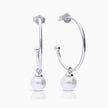 Diamonfire 3/4 Hoop Earrings with Shell Pearl Charm