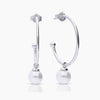 Diamonfire 3/4 Hoop Earrings with Shell Pearl Charm