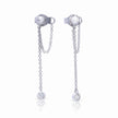 Diamonfire Stud Earrings with Zirconia Chain Drop