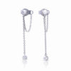 Diamonfire Stud Earrings with Zirconia Chain Drop