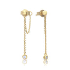 Diamonfire Stud Earrings with Zirconia Chain Drop