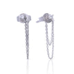 Diamonfire Stud Earrings with Double Chain Drop