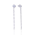 Diamonfire Stud Earrings with Chain Drop
