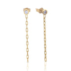 Diamonfire Stud Earrings with Chain Drop