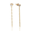 Diamonfire Stud Earrings with Chain Drop