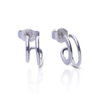 Diamonfire Plain Double Loop Stud Earrings