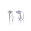 Diamonfire Double Loop Stud Earrings with Zirconia