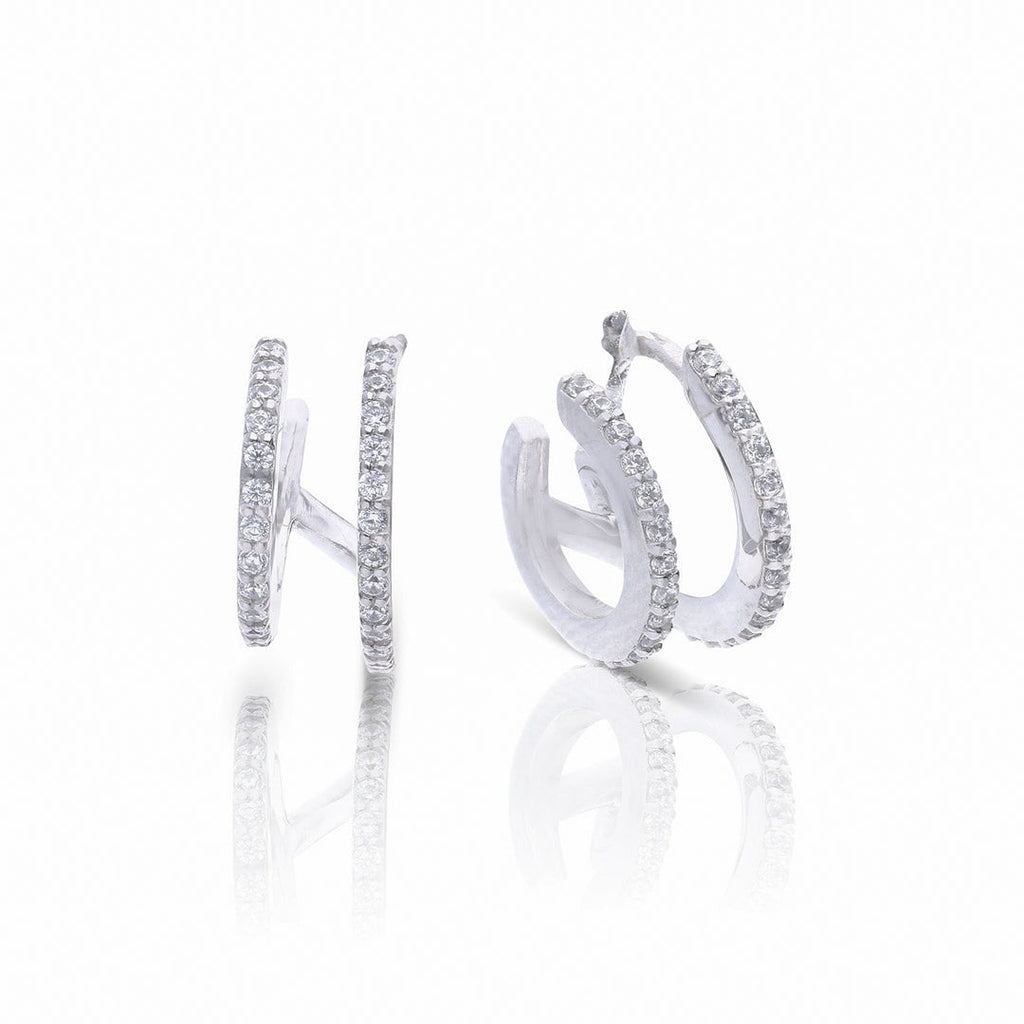 Diamonfire Double Row Hoop Earrings
