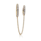 Diamonfire Double Hoop Earring with Chain Connector