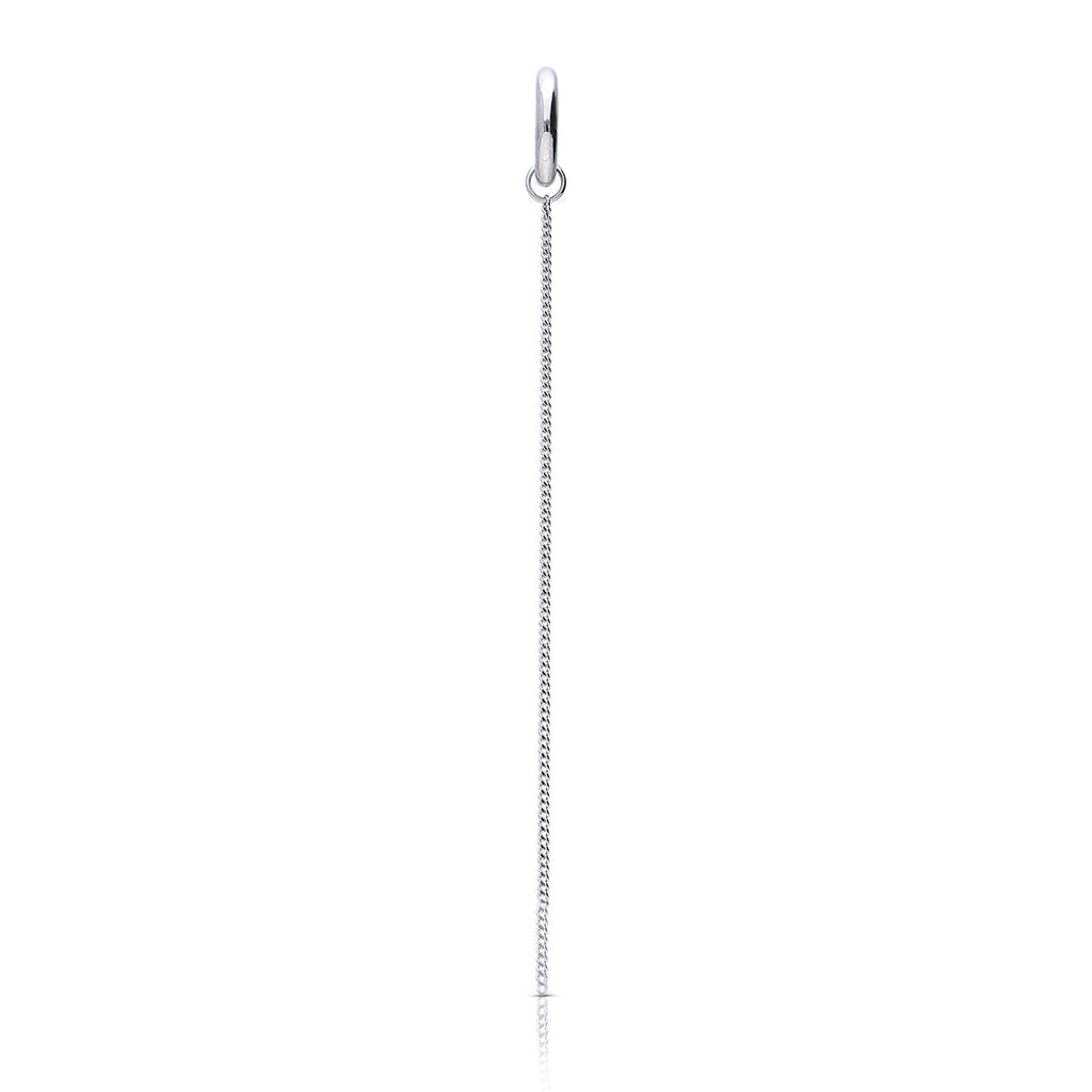 Diamonfire Single Plain Hoop Earring with Chain Drop