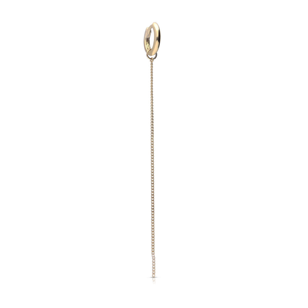 Diamonfire Single Plain Hoop Earring with Chain Drop