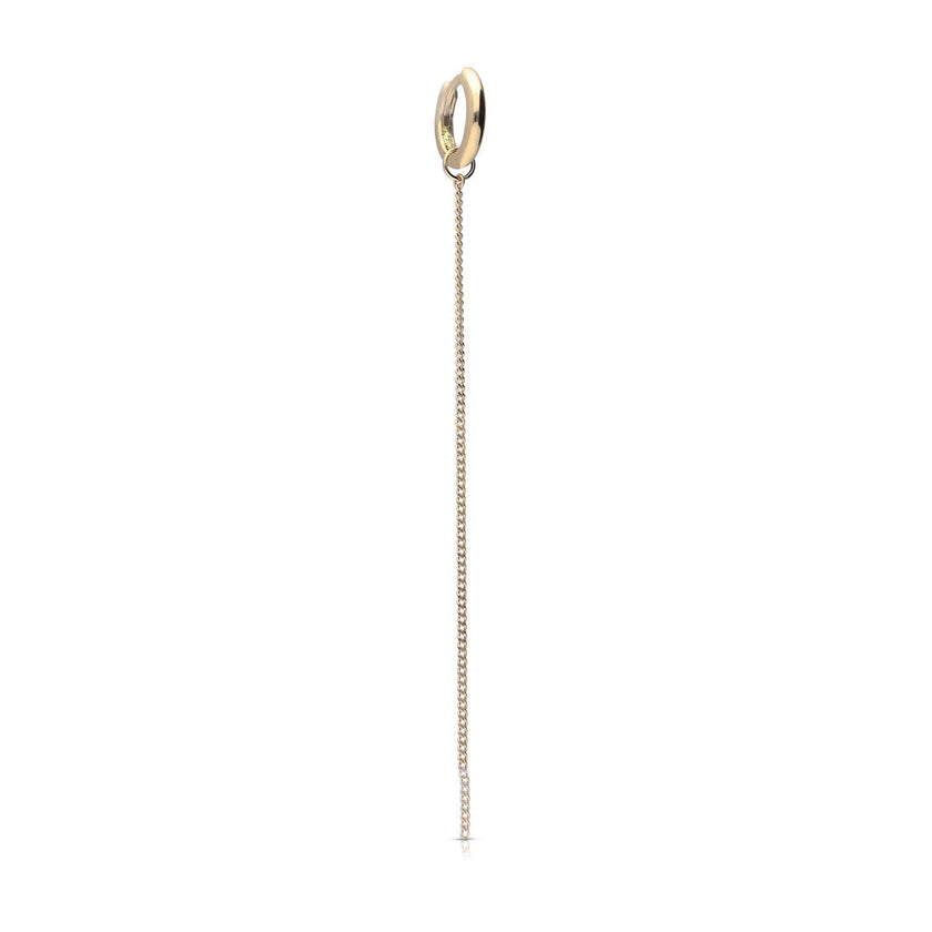 Diamonfire Single Plain Hoop Earring with Chain Drop