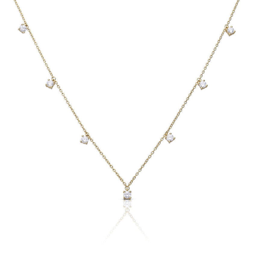 Diamonfire Claw Set Zirconia Station Necklace