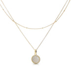 Diamonfire Layered Ball Chain Necklace with Pave Zirconia Pendant
