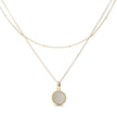 Diamonfire Layered Ball Chain Necklace with Pave Zirconia Pendant