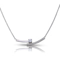 Diamonfire Plain and Pave Bar Necklace