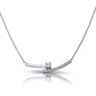 Diamonfire Plain and Pave Bar Necklace