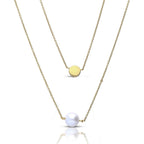 Diamonfire Double Chain Necklace with Shell Pearl