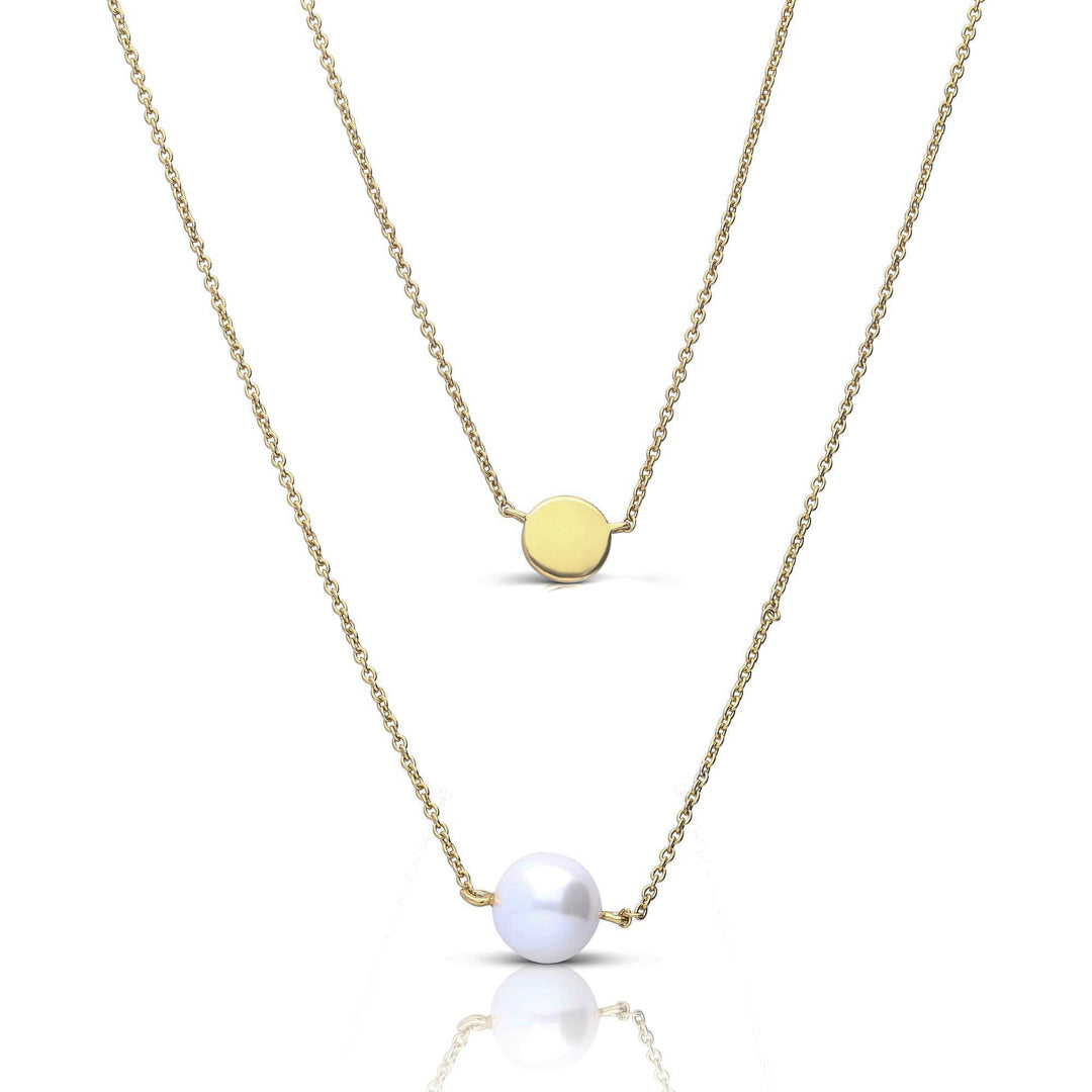 Diamonfire Double Chain Necklace with Shell Pearl