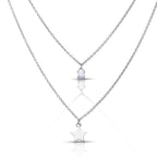 Diamonfire Star and Zirconia Double Chain Necklace