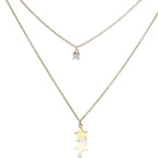 Diamonfire Star and Zirconia Double Chain Necklace