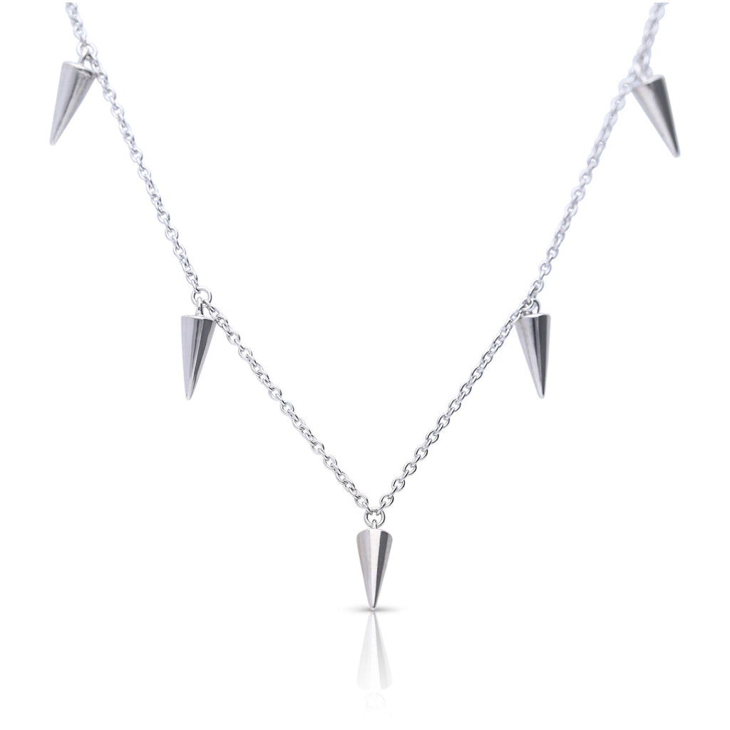 Diamonfire Plain Spiked Station Necklace