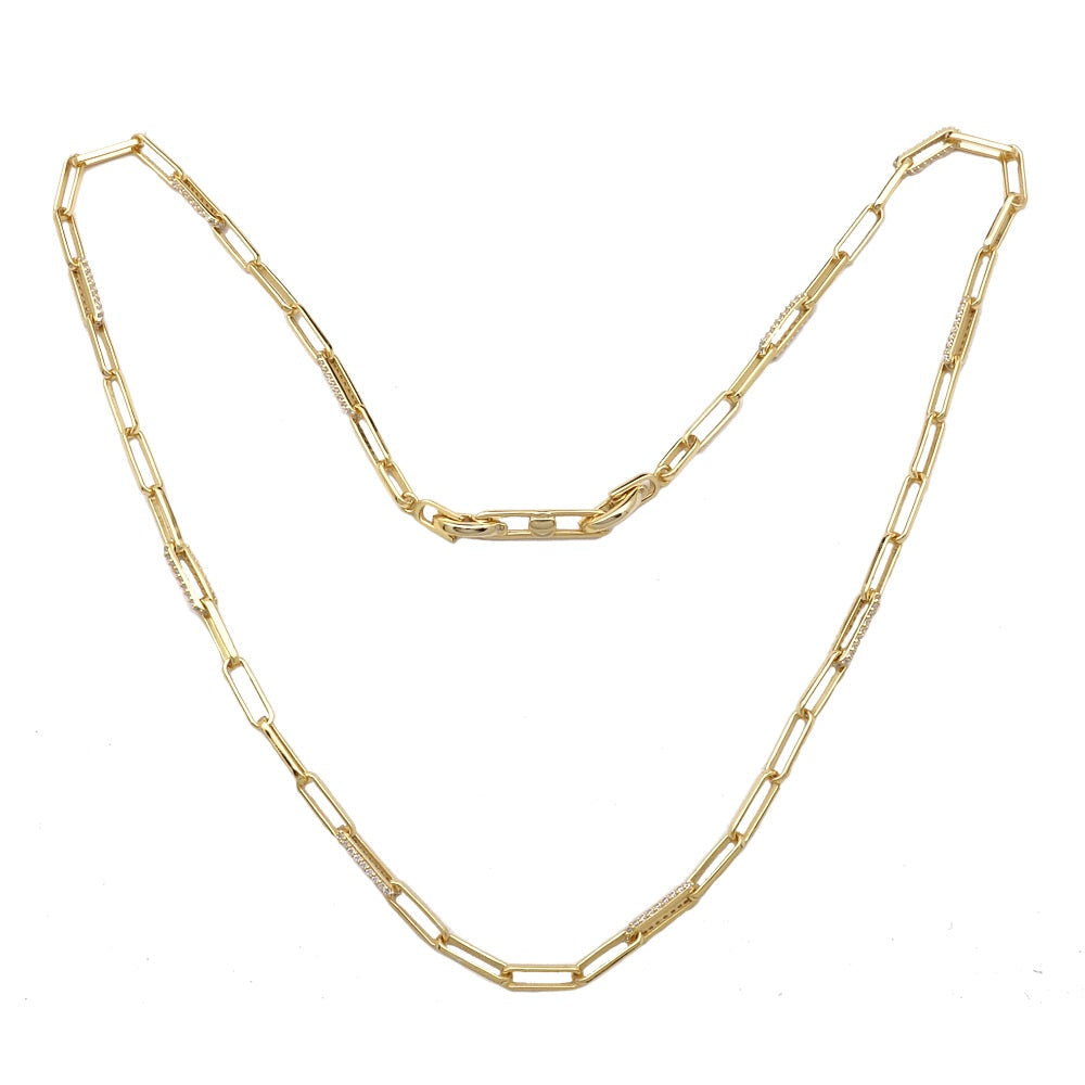 Diamonfire Chain Necklace with Pave Zirconia Links