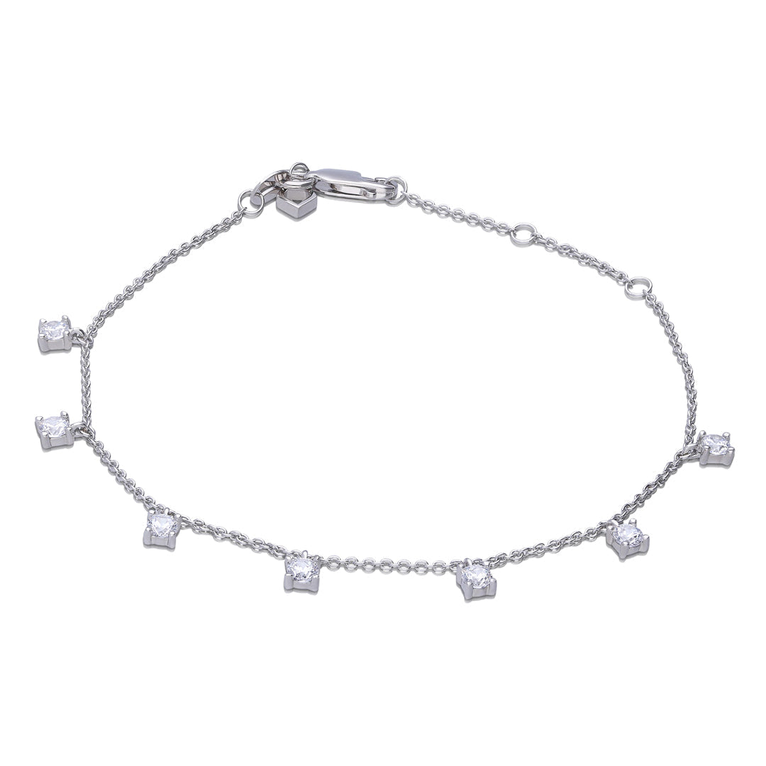 Diamonfire Claw Set Zirconia Station Bracelet