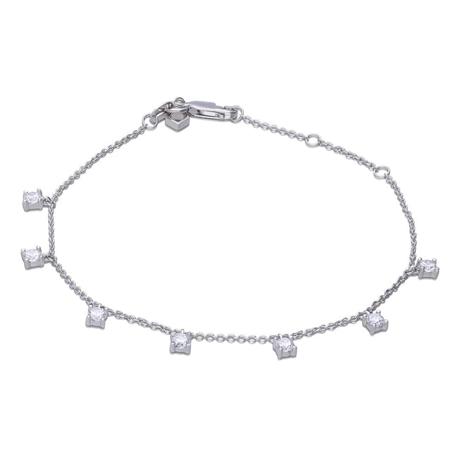 Diamonfire Claw Set Zirconia Station Bracelet