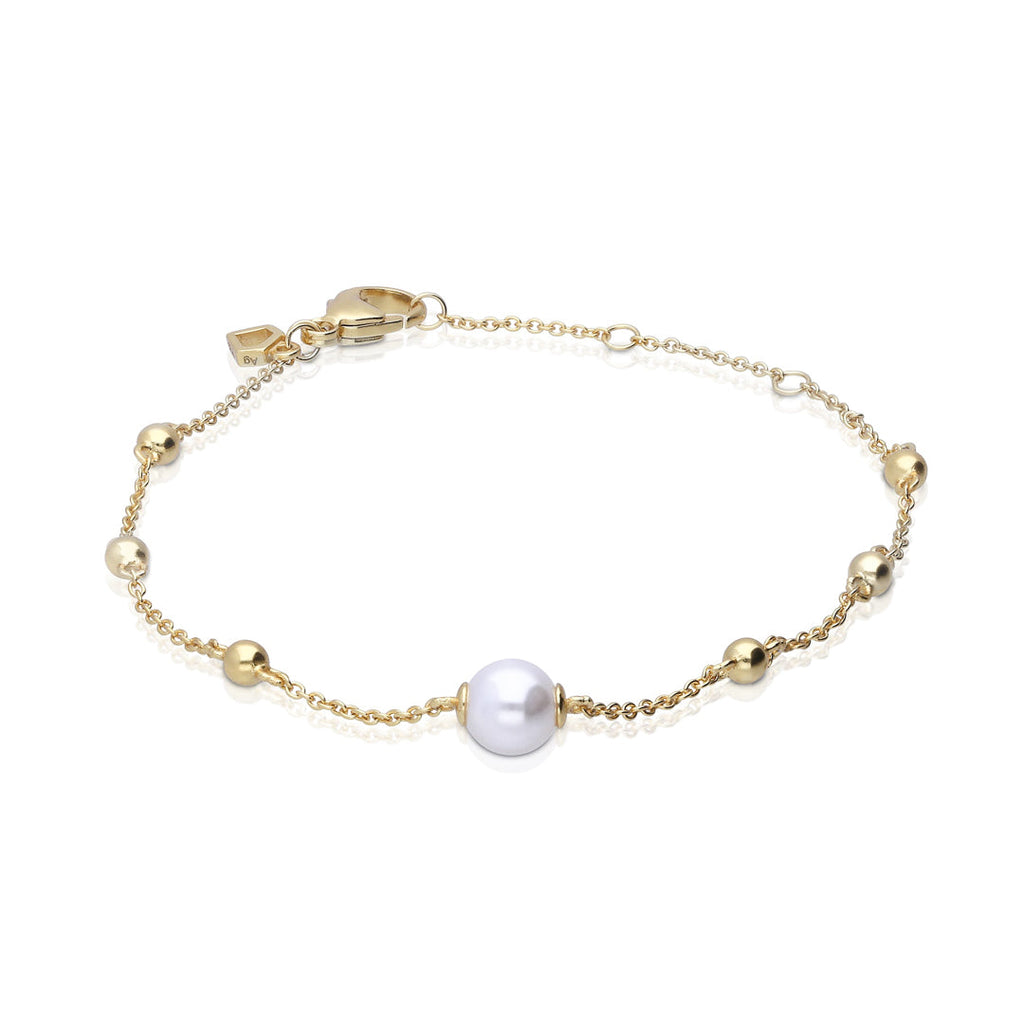 Diamonfire Ball Station Bracelet with Shell Pearl