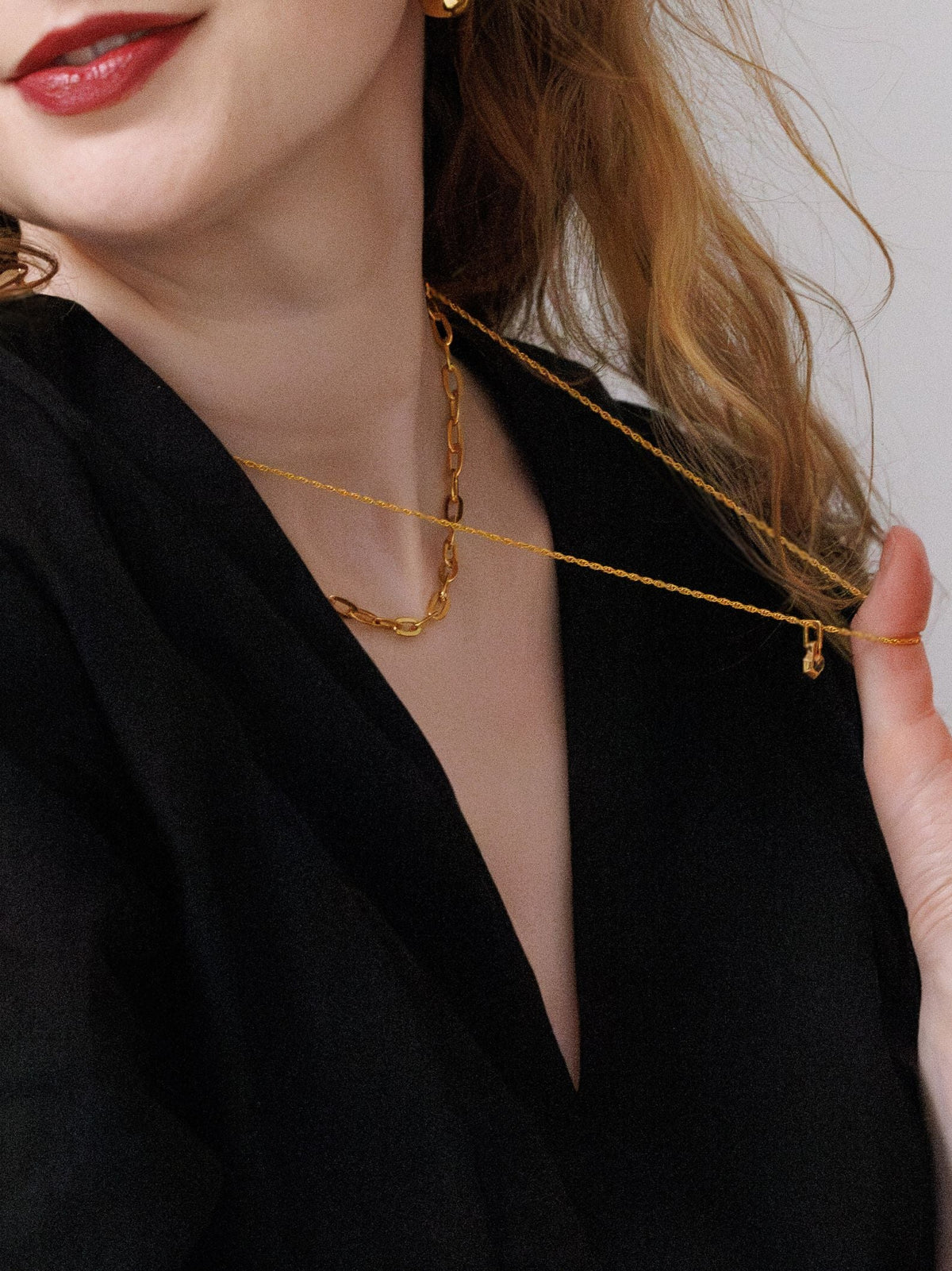 Gold Plated Tiger eye mini necklace 22