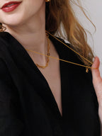 Gold Plated Tiger eye mini necklace 22"- Daryl | No More Nobody