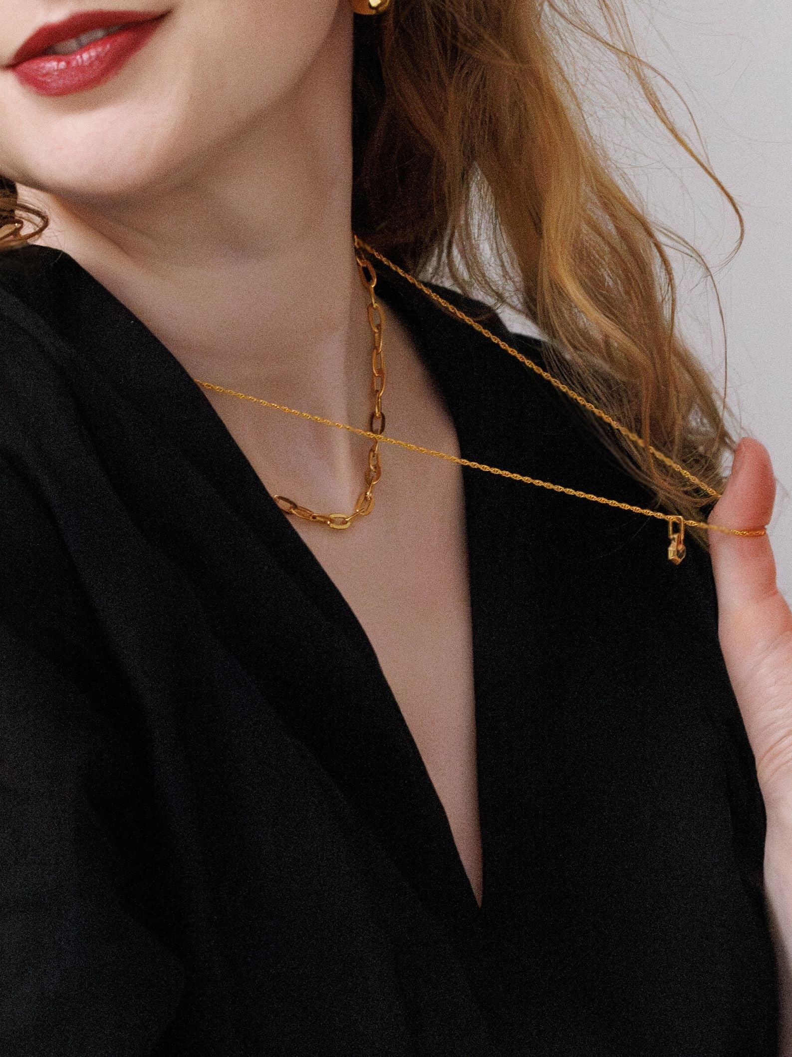 Gold Plated Tiger eye mini necklace 22"- Daryl | No More Nobody
