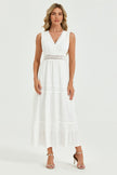 Lace Detail Maxi Dress In White