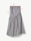 Gathered Maxi skirt Organic Grey check Linen – Hilda | No More Nobody