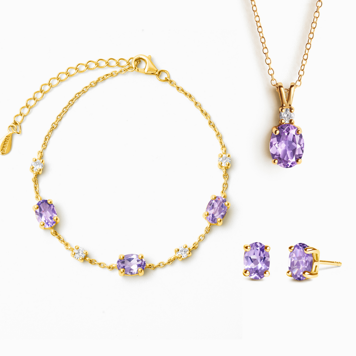 Essential Amethyst Jewellery Set in 18k Gold Vermeil