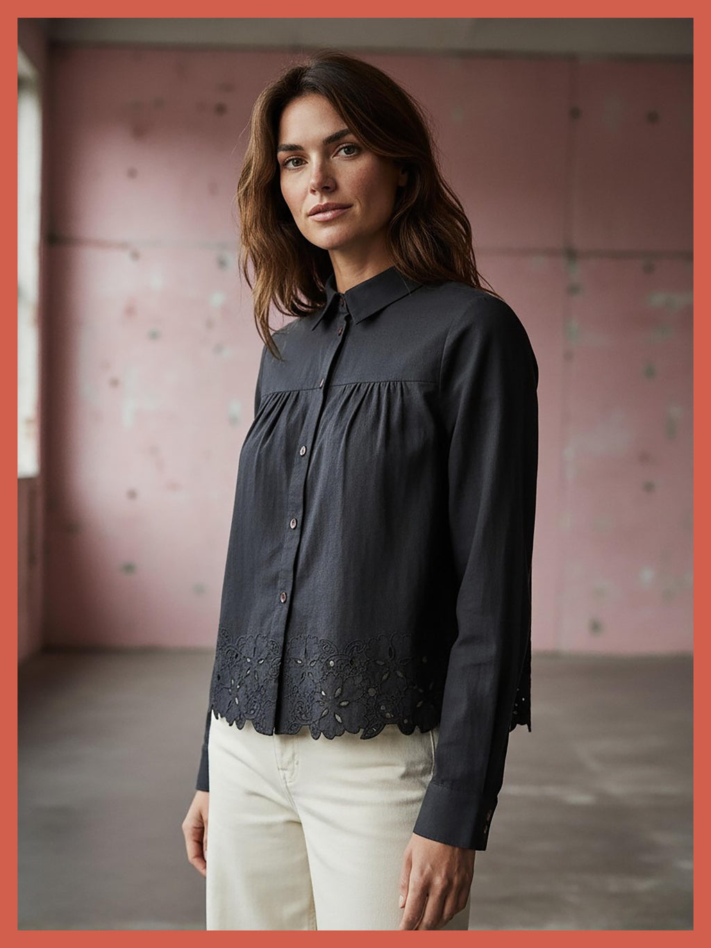 Koren Embroidered Blouse In Black