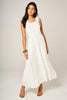 Lace Detail Tiered Maxi Dress In White