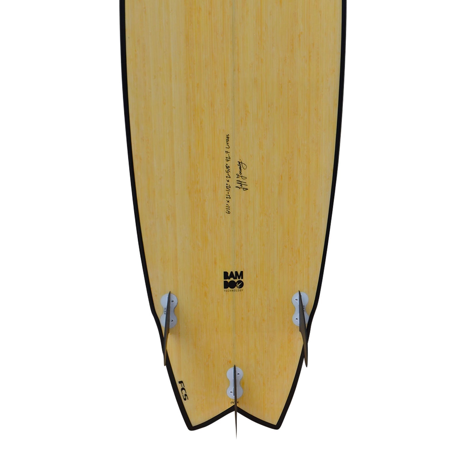 6ft 11 Bamboo Wing Swallow Tail Surfboard (FINS Included)