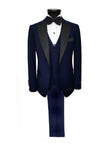 Navy 3-Piece Tuxedo With Black Peak Lapel