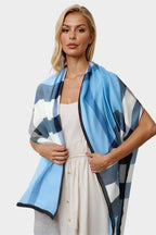 Check Print Scarf In Black & Blue