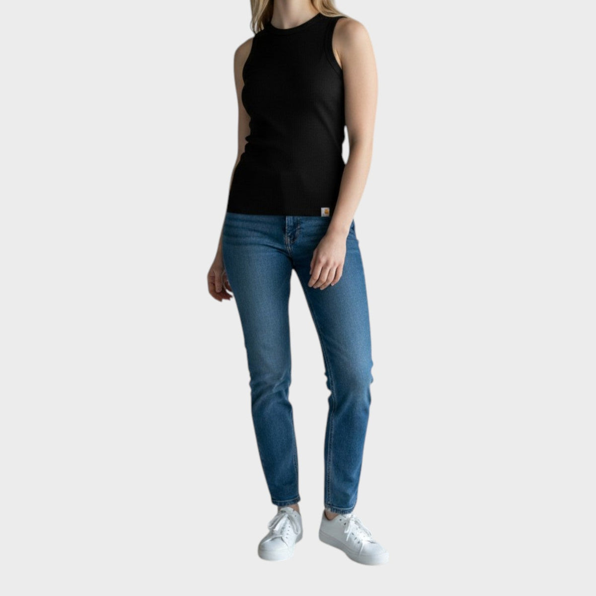 Fiber Series Fitted Ribbed Tank Black