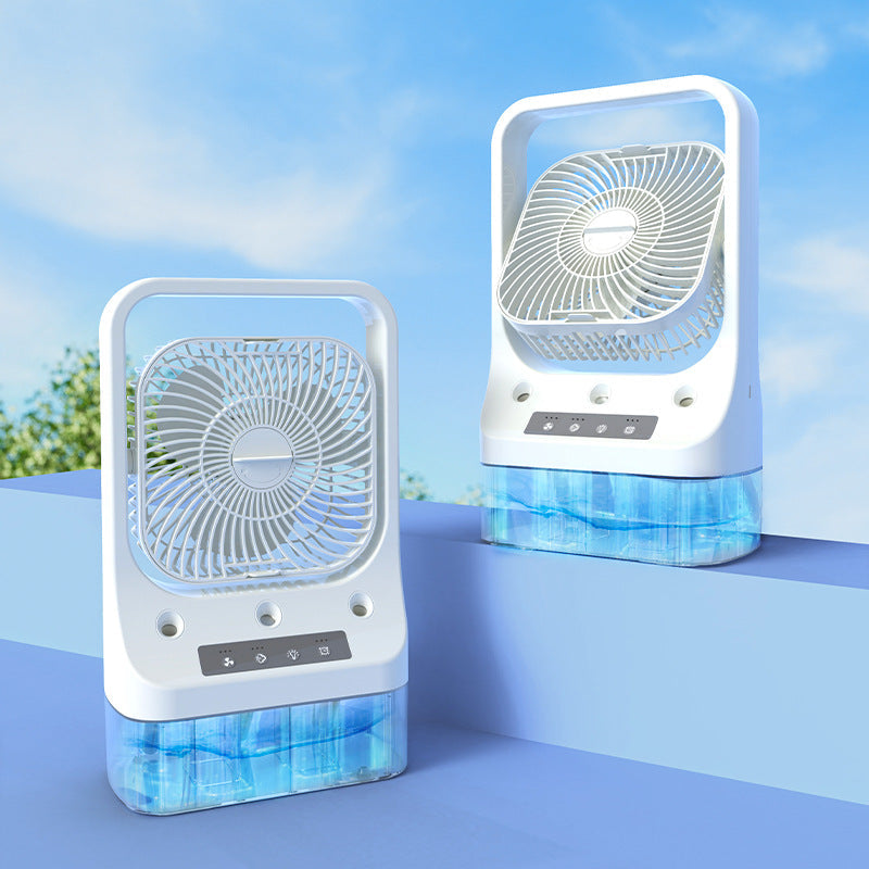 Ventilador de refrigeración doméstico USB recargable con cabezal ajustable, aire de refrigeración, tanque de agua refrigerado por aire acondicionado, ventiladores enfriadores de aire de bajo ruido