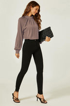 Halter Neck Blouse Top In Taupe Brown