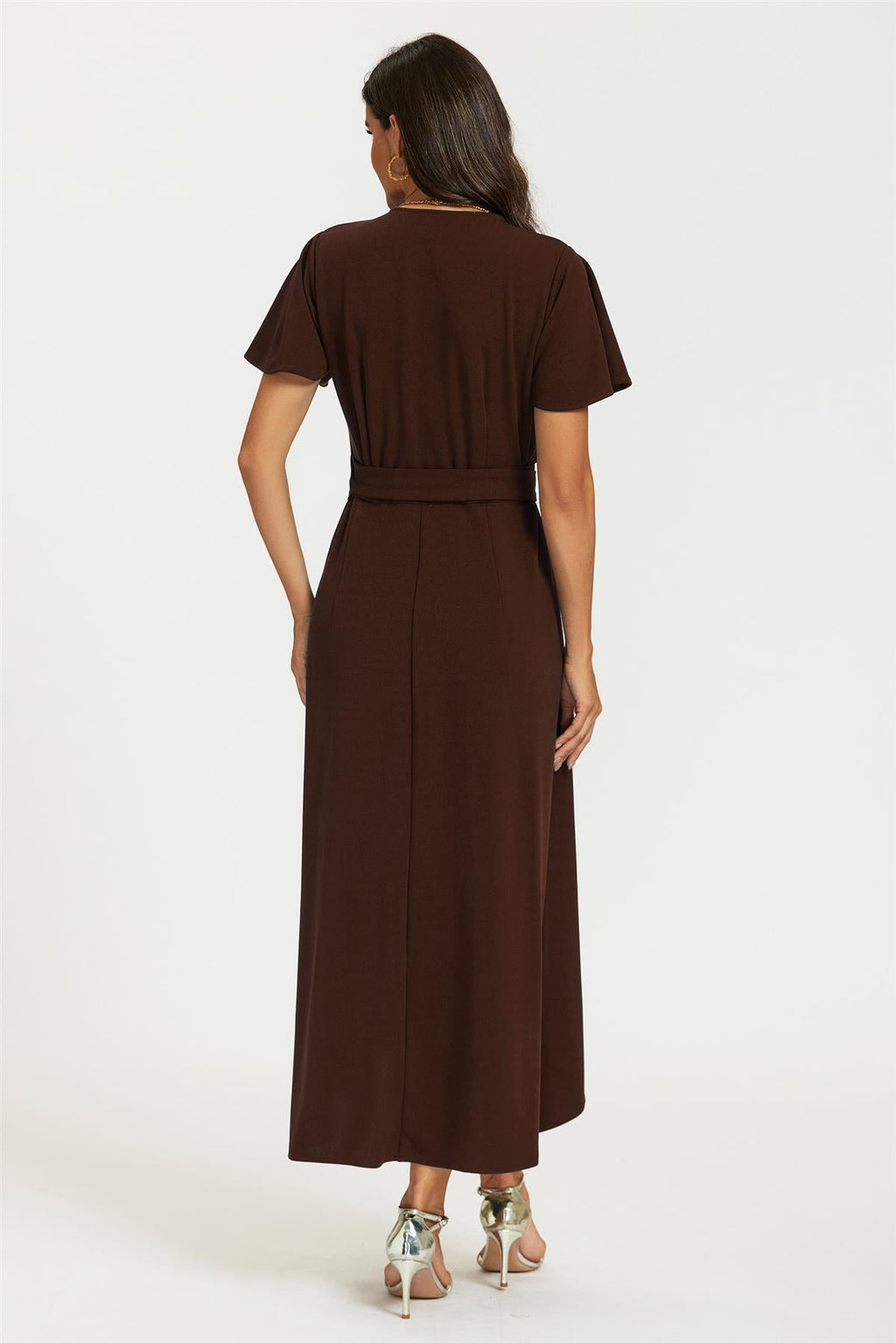 Wrap Maxi Dress In Espresso