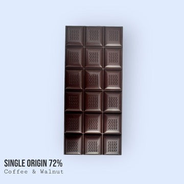 Single Origin Dark Perú 72% Coffee & Walnut Chocolate Bar 110g