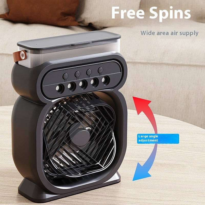 Aire acondicionado portátil 3 en 1, enfriador de aire evaporativo, luces nocturnas LED, 3 velocidades, ventilador humidificador para el hogar y la oficina